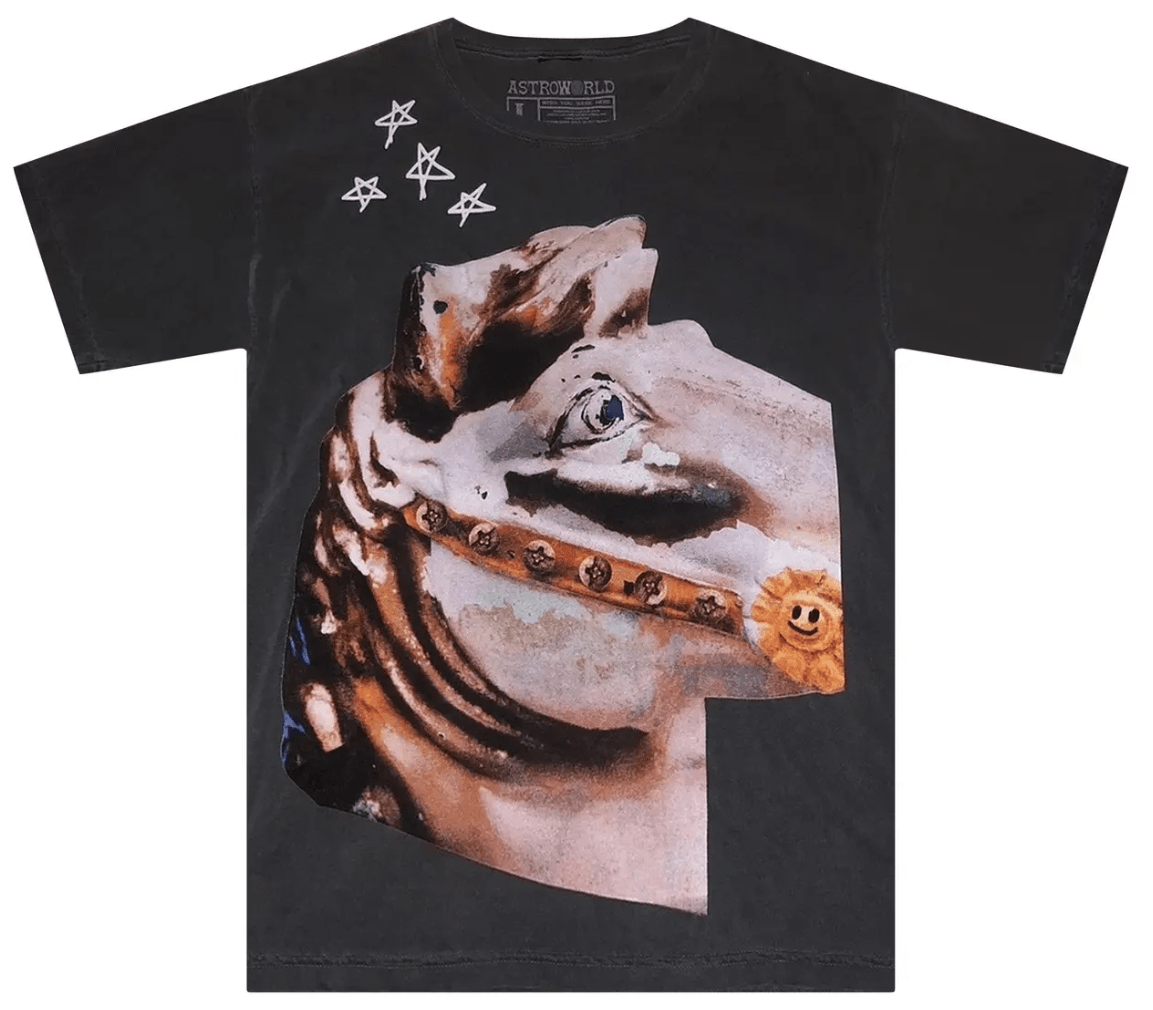 Travis Scott Astroworld Horse Head T-Shirt Washed Black